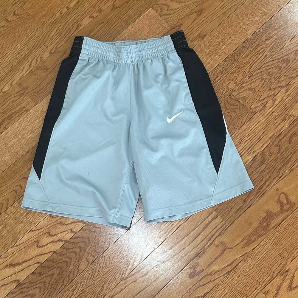 Nike Light Gray and Black Sports Shorts